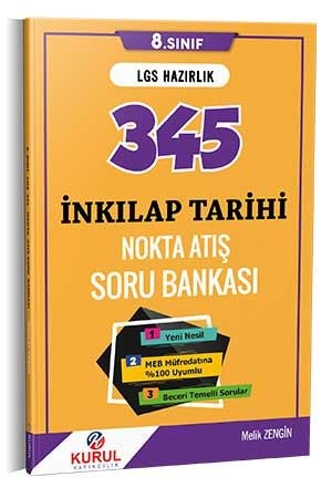 Kurul 345 LGS İnkılap Tarihi Nokta Atış Soru Bankası Kurul Yayıncılık
