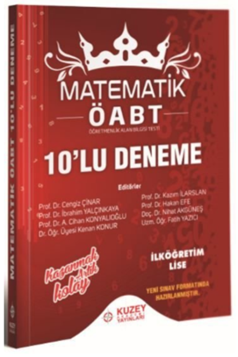 ÖABT İlköğretim-Lise Matematik 10 Deneme Çözümlü Kuzey Akademi Yayınları