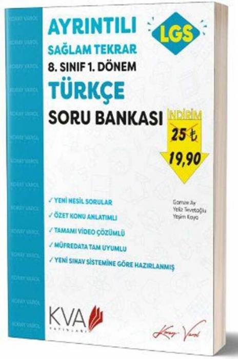Koray Varol 8. Sınıf LGS 1. Dönem Türkçe Ayrıntılı Sağlam Tekrar Soru Bankası Koray Varol Yayınları