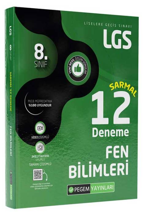 LGS 8. Sınıf Fen Bilimleri Sarmal 12 Deneme Pegem Akademi Yayınları