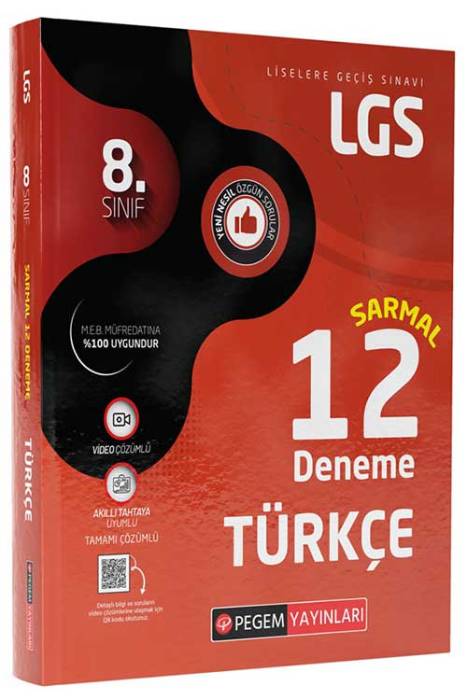 LGS 8. Sınıf Türkçe Sarmal 12 Deneme Pegem Akademi Yayınları