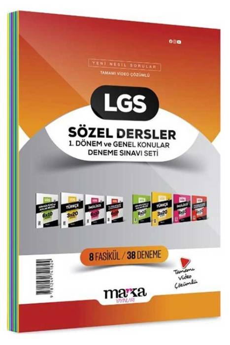 LGS Sözel Dersler 1. Dönem ve Genel Konular Deneme Sınavı Seti 8 Fasikül 38 Deneme Marka Yayınları