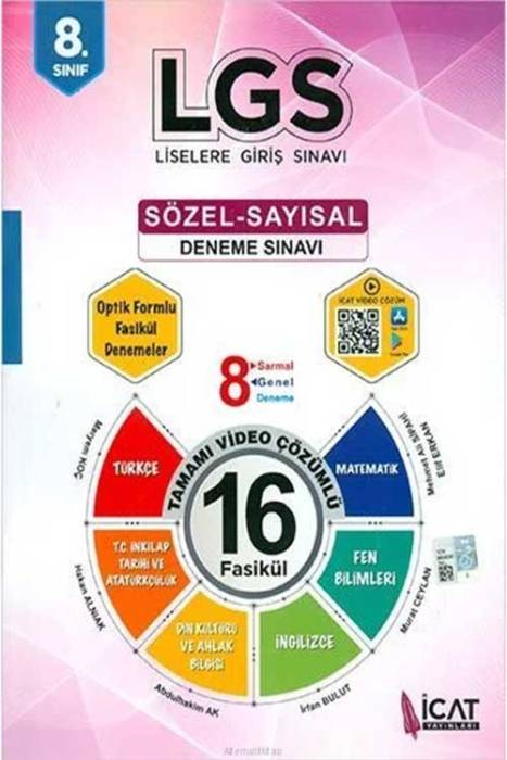 LGS Sözel Sayısal Tamamı Video Çözümlü 16 Fasikül Deneme Sınavı İcat Yayınları