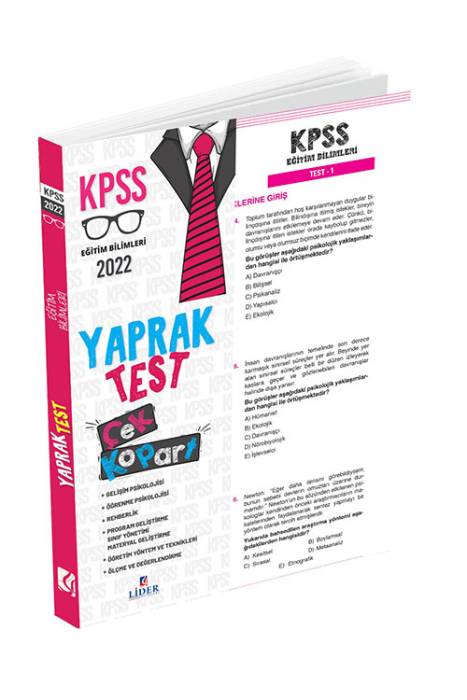 Lider KPSS Eğitim Bilimleri Kurumsal Çek Kopart Yaprak Test Lider Yayınları