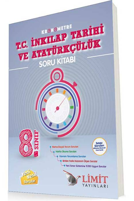 Limit 8. Sınıf TC İnkılap Tarihi ve Atatürkçülük Kronometre Soru Bankası Limit Yayınları