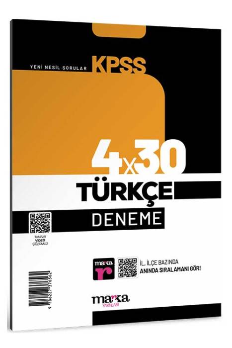 2024 KPSS Türkçe 4x30 Deneme Video Çözümlü Marka Yayınları