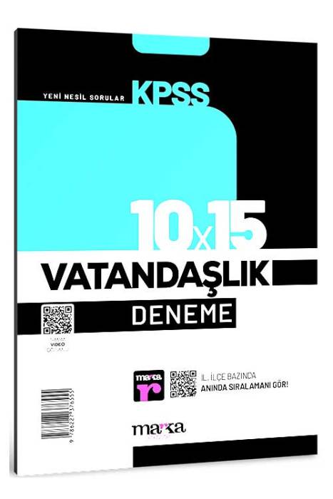 2024 KPSS Vatandaşlık 10x15 Deneme Video Çözümlü Marka Yayınları