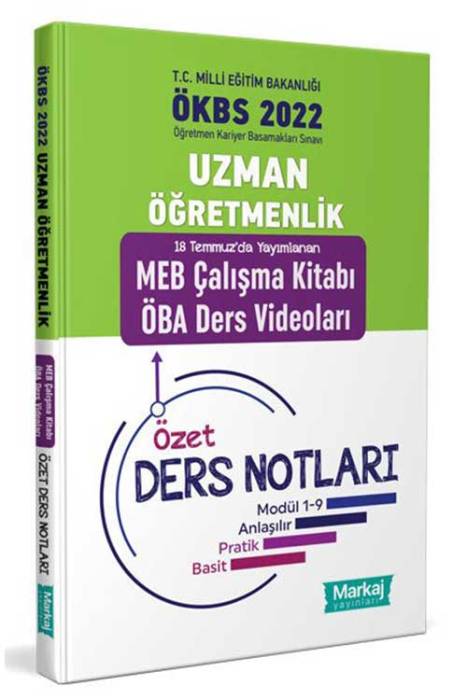 Markaj 2022 Uzman Öğretmenlik MEB Çalışma Kitabı ÖBA Ders Videoları Özet Ders Notları Markaj Yayınları