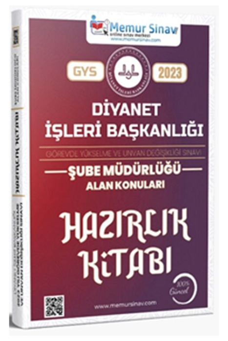 2023 GYS Diyanet İşleri Başkanlığı Şube Müdürlüğü Alan Konuları Hazırlık Kitabı Memur Sınav Yayınları
