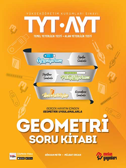 Metin 2022 TYT AYT Geometri Video Çözümlü Soru Kitabı Metin Yayınları