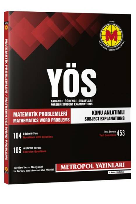 Metropol YÖS Matematik Problemleri Konu Anlatımlı Örnek Çözümlü Metropol Yayınları