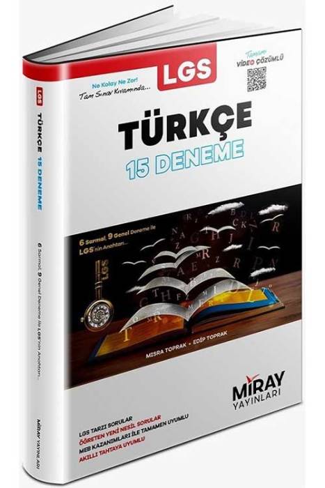 Miray 8. Sınıf LGS Türkçe 15 Deneme Video Çözümlü Miray Yayınları