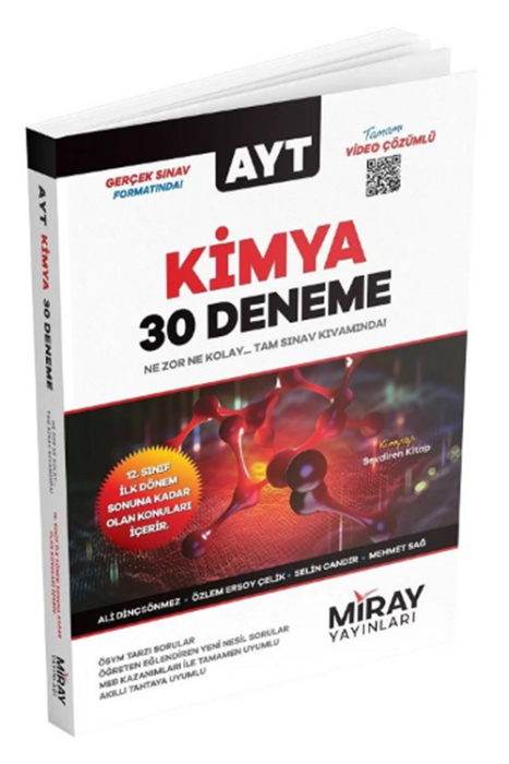 2023 YKS AYT Kimya 30 Deneme Video Çözümlü Miray Yayınları