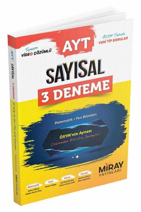 Miray AYT Sayısal 3 Deneme Matematik Fen Bilimleri Miray Yayınları
