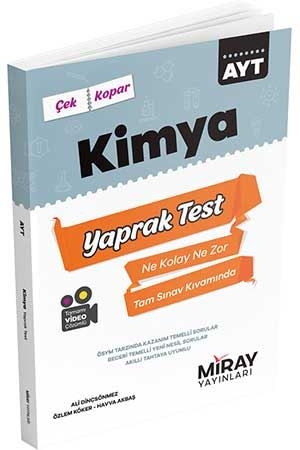 Miray AYT Kimya Çek Kopar Yaprak Test Miray Yayınları