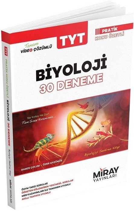 Miray TYT Biyoloji 30 Deneme Video Çözümlü Miray Yayınları