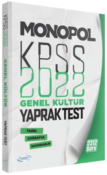 Monopol 2022 KPSS Tarih Coğrafya Vatandaşlık Yaprak Test Monopol Yayınları
