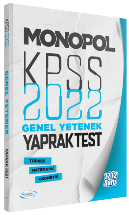 Monopol 2022 KPSS Türkçe Matematik Geometri Yaprak Test Monopol Yayınları