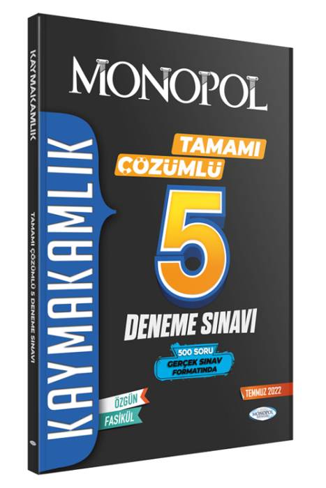 Monopol Kaymakamlık 5 Deneme Çözümlü Monopol Yayınları