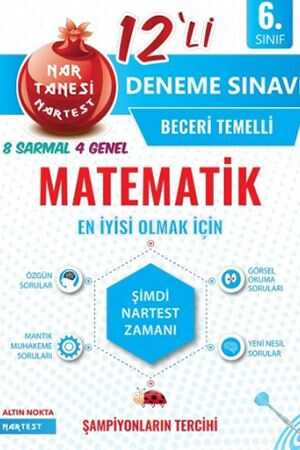 Nartest 6. Sınıf Mavi Matematik 12 Deneme Sınavı Nartest Yayınevi