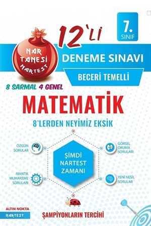 Nartest 7. Sınıf Matematik Nar Tanesi 12 li Deneme Sınavı Nartest Yayınları