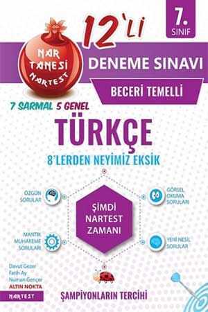 Nartest 7. Sınıf Türkçe Nar Tanesi 12 li Deneme Sınavı Nartest Yayınları