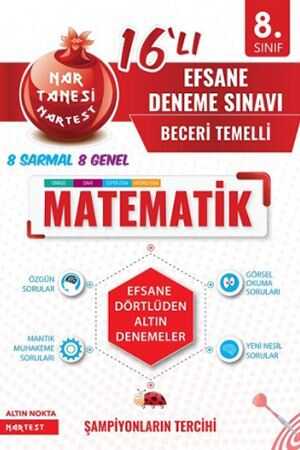 Nartest 8. Sınıf Matematik 16'lı Efsane Deneme Sınavı Nartest Yayınları