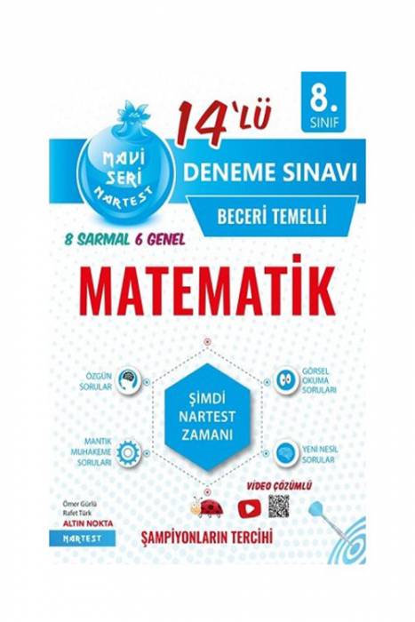 Nartest 8. Sınıf Mavi Matematik 14 Deneme Sınavı Nartest Yayınları