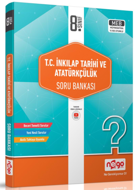 Nego 8. Sınıf T.C. İnkılap Tarihi ve Atatürkçülük Soru Bankası Nego Yayınları