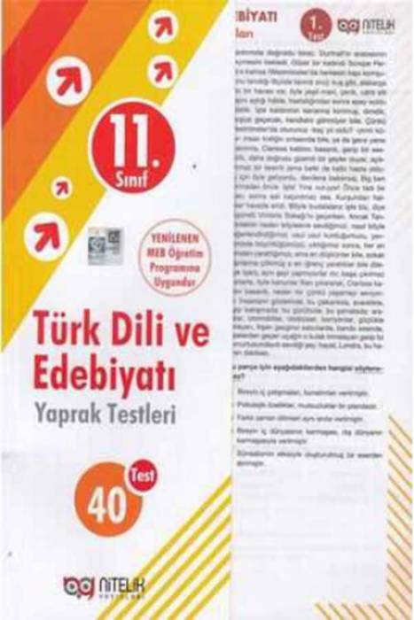 Nitelik 11. Sınıf Türk Dili ve Edebiyatı 40 Yaprak Test Nitelik Yayınları