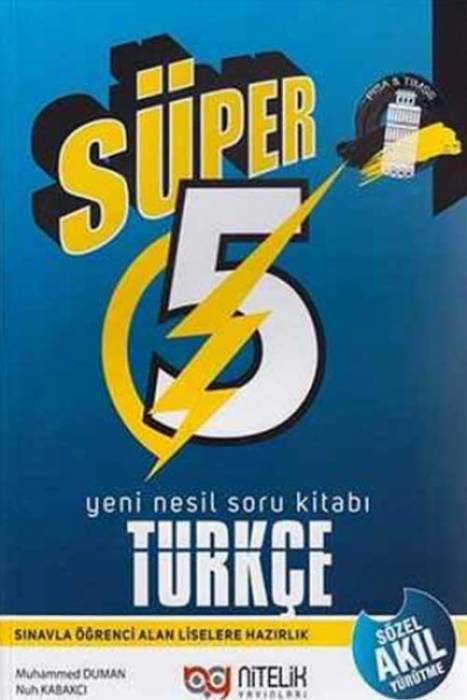 Nitelik 5. Sınıf Türkçe Süper Yeni Nesil Soru Kitabı Nitelik Yayınları