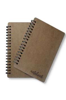 Notebook Çizgisiz Beyaz Ahşap Kapak A5 Defter - Thumbnail
