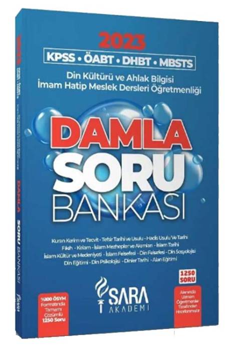 ÖABT DHBT MBSTS Din Kültürü ve Ahlak Bilgisi Damla Soru Bankası Çözümlü Şara Akademi Yayınları