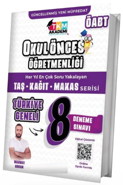 ÖABT Okul Öncesi Türkiye Geneli 8 Deneme Dijital Çözümlü TKM Akademi Yayınları