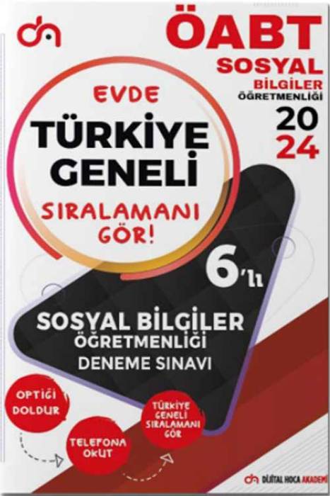 2024 ÖABT Sosyal Bilgiler Öğretmenliği Türkiye Geneli Kurumsal 6 Deneme PDF Çözümlü Dijital Hoca Akademi