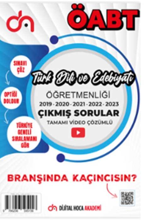 ÖABT Türk Dili ve Edebiyatı Öğretmenliği Son 5 Yıl Çıkmış Sorular Video Çözümlü Dijital Hoca Akademi Yayınları