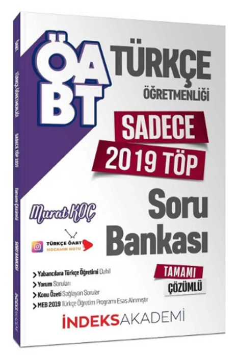 ÖABT Türkçe Öğretmenliği Sadece 2019 TÖP Soru Bankası Çözümlü İndeks Akademi Yayıncılık