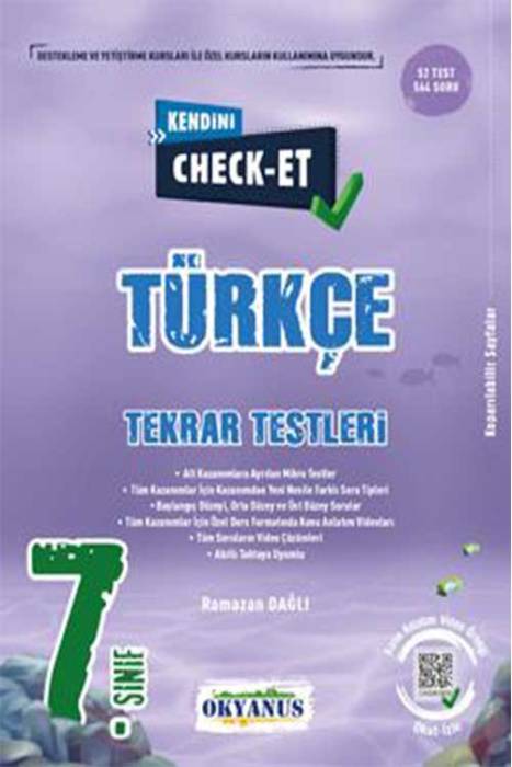 Okyanus 7. Sınıf Kendini Check - Et Türkçe Tekrar Testleri Okyanus Yayınları