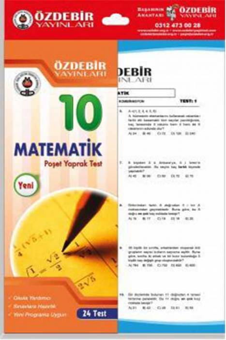 Özdebir 10. Sınıf Matematik Yaprak Test Özdebir Yayınları