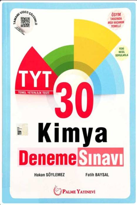 Palme YKS TYT Kimya 30 Deneme Video Çözümlü Palme Yayınları