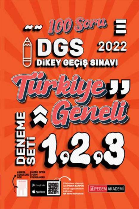 Pegem 2022 DGS Türkiye Geneli 3 Deneme (1-2-3) Pegem Akademi Yayınları