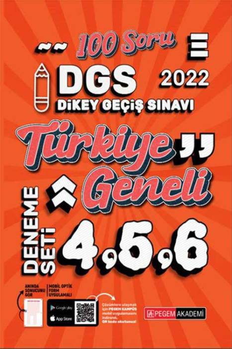 Pegem 2022 DGS Türkiye Geneli 3 Deneme (4-5-6) Pegem Akademi Yayınları
