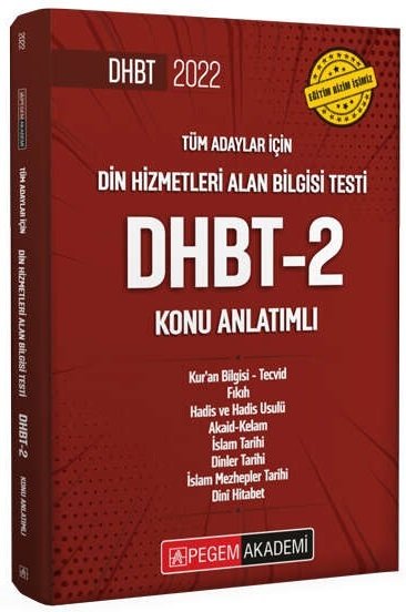 Pegem 2022 DHBT-2 Tüm Adaylar Konu Anlatımlı Pegem Akademi Yayınları
