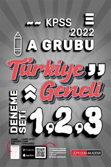 Pegem 2022 KPSS A Grubu Türkiye Geneli 3 Deneme (1-2-3) Pegem Akademi Yayınları