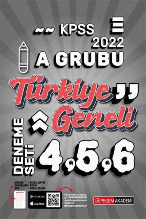 Pegem 2022 KPSS A Grubu Türkiye Geneli 3 Deneme (4-5-6) Pegem Akademi Yayınları