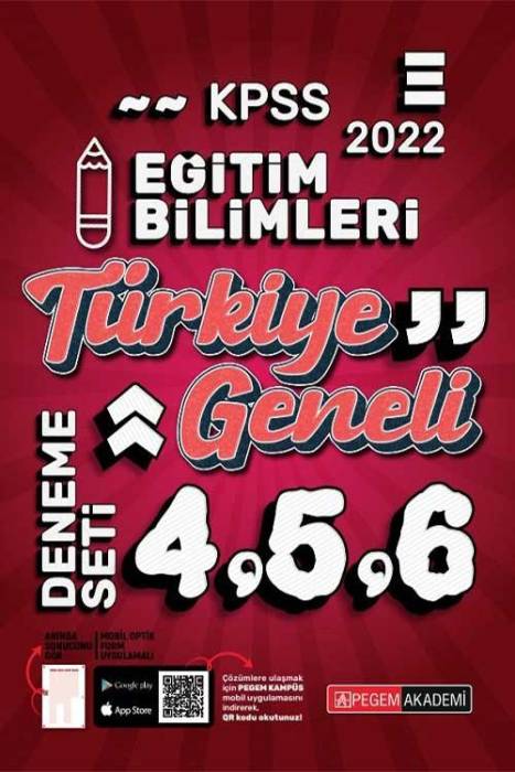 Pegem 2022 KPSS Eğitim Bilimleri Türkiye Geneli 3 Deneme (4-5-6) Pegem Akademi Yayınları