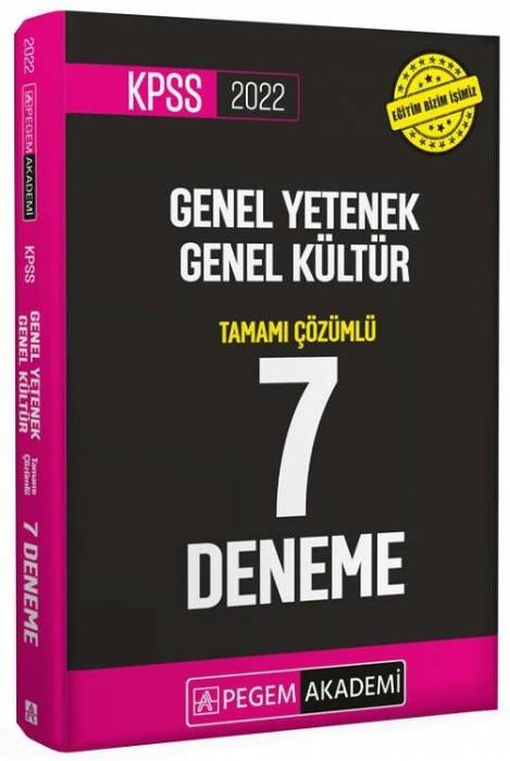 Pegem 2022 KPSS Genel Yetenek Genel Kültür 7 Deneme Çözümlü Pegem Akademi Yayınları