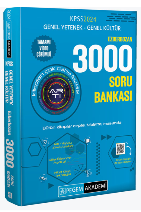 2024 KPSS Genel Yetenek Genel Kültür Ezberbozan 3000 Soru Bankası Pegem Akademi Yayınları