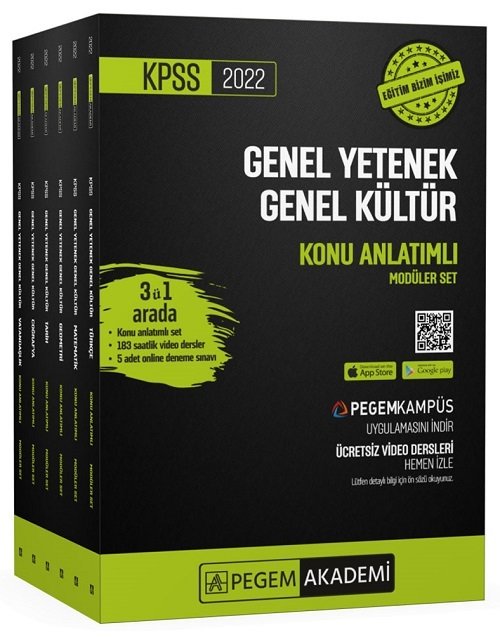 Pegem 2022 KPSS Genel Yetenek Genel Kültür Konu Anlatımlı Modüler Set Pegem Akademi Yayınları