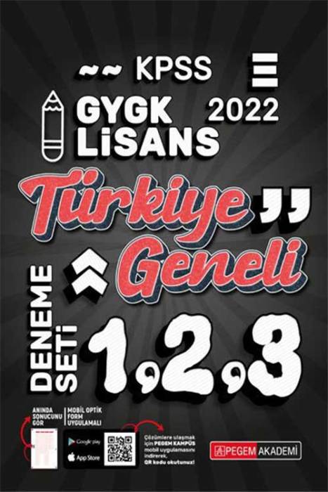 Pegem 2022 KPSS Genel Yetenek Genel Kültür Türkiye Geneli 3 Deneme (1-2-3) Pegem Akademi Yayınları